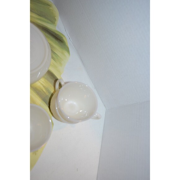 Vintage Punch Bowl with Eight Cups and Stand Starburst Atomic Art Deco - Picture 6 of 6